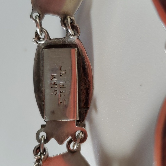 Siam 6.75" Bracelet Sterling Silver 925 Panel Link Thailand Dance Vintage Niello - Picture 11 of 13